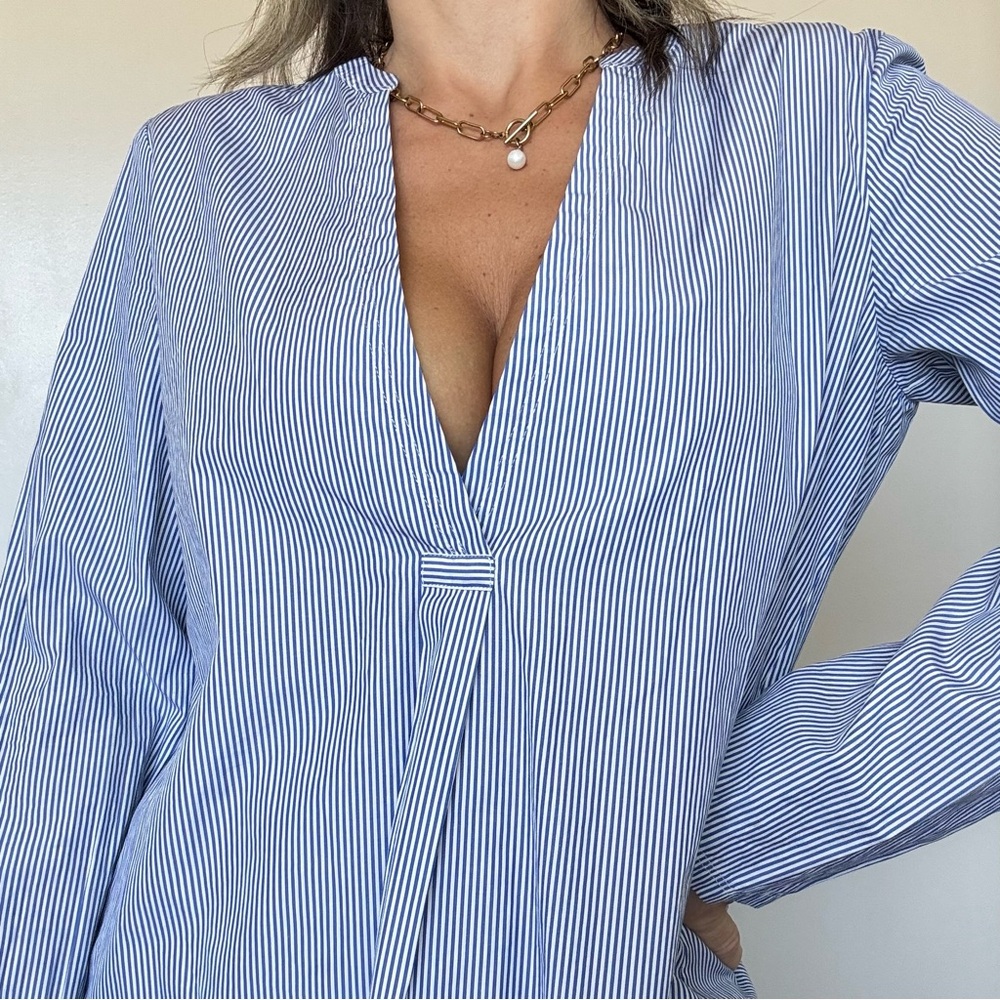 Theory Ofeliah Taff Stripe Top - Picture 11 of 16